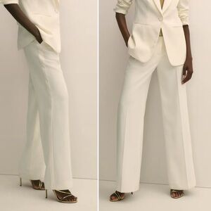 TRINA TURK ✨ tuxedo wide leg pants cream white | Sz 6